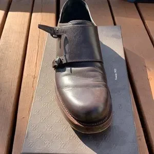 Gucci | Shoes | Gucci Brown Leather Double Buckle Monk Strap  display picture 3